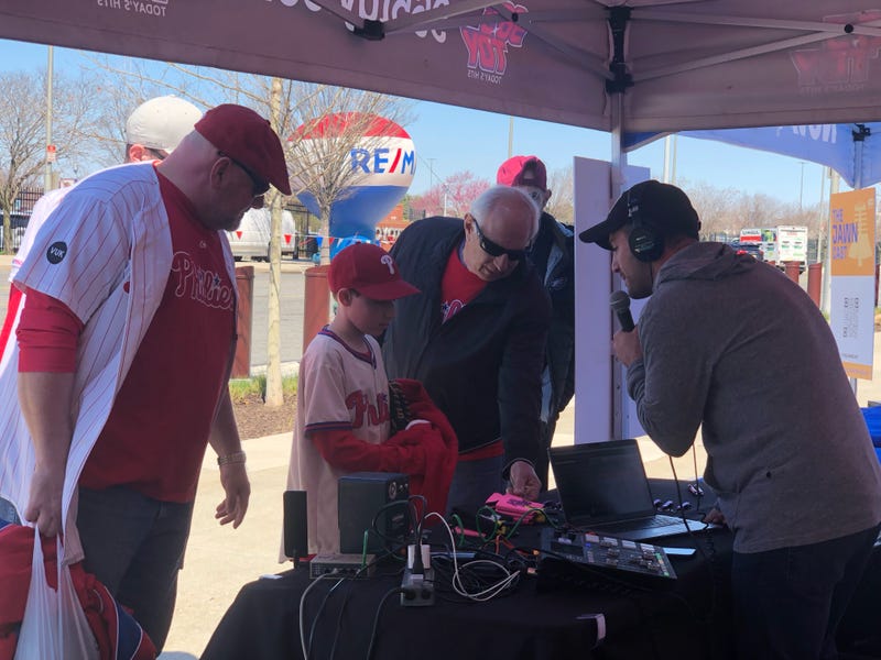 Bennett broadcasting live at Citizens Bank Park with TDY listeners