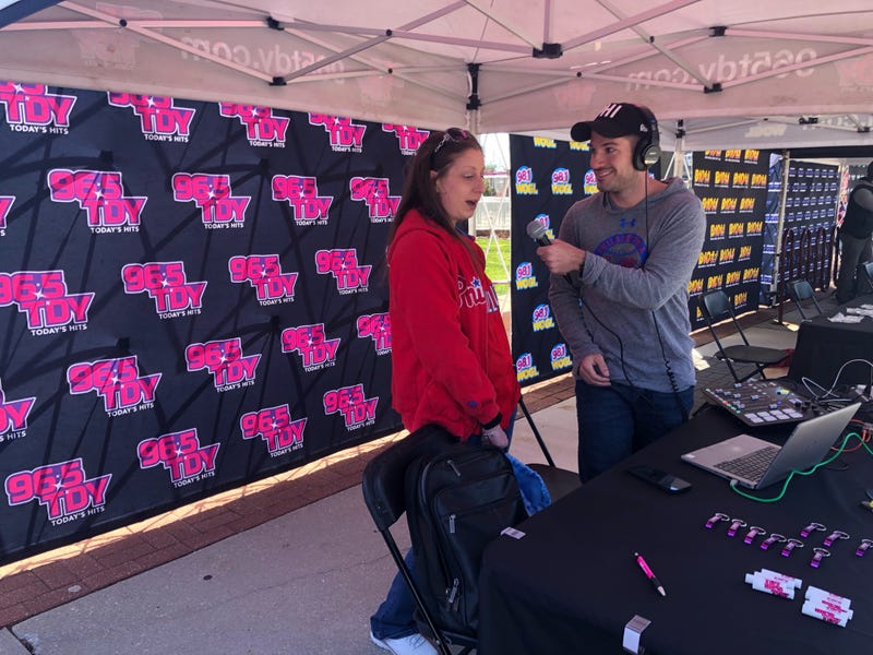 Bennett broadcasting live at Citizens Bank Park with TDY listeners