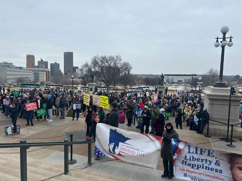 Pro life activists gathering at the State Capitol calling for the repeal of what they call Minnesota's “pro abortion” laws.