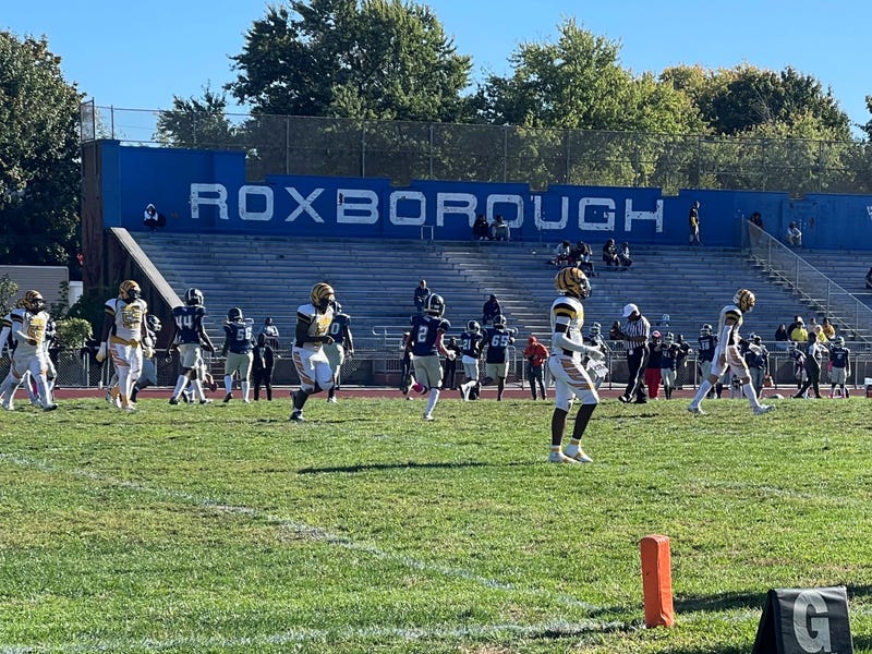 The first varsity football game played at Roxborough High School since the killing of Nicolas Elizalde, a junior varsity player, was shot and killed on Sept. 27. Four others were shot during the incident.
