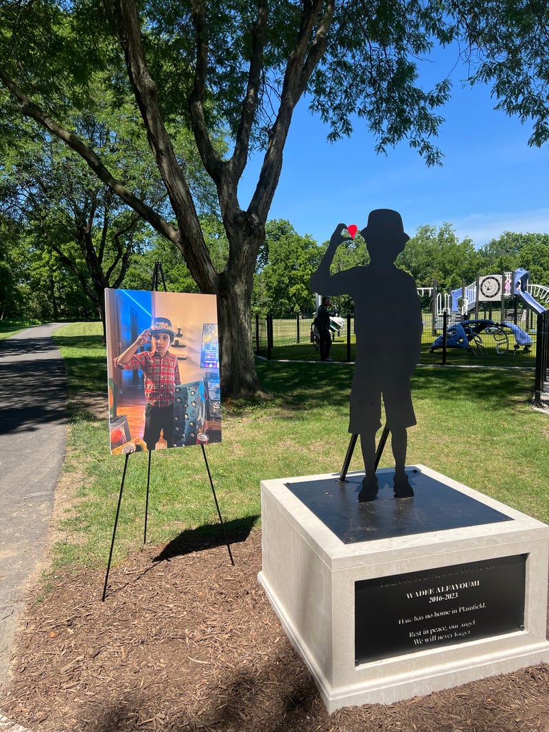 A monument in Chicago's suburbs, representing the love Wadea al-Fayoume gave, deserved, and that the 'community must carry forward' in the slain 6 year old Palestinian-American boy's name.