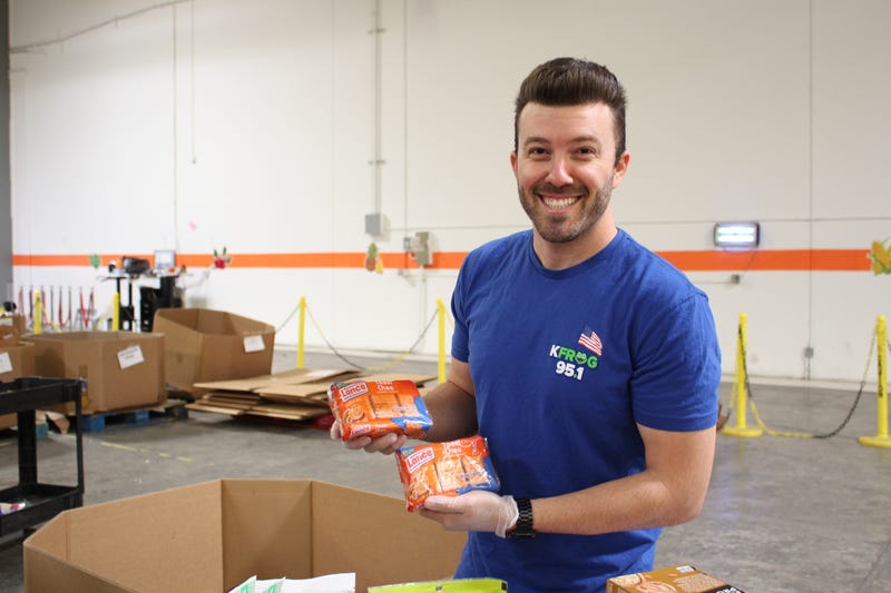 K-Frog's Anthony volunteering at Feeding America IE