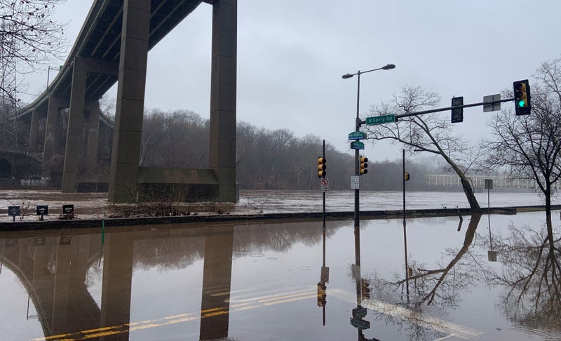 A flooded portion of Kelly Drive