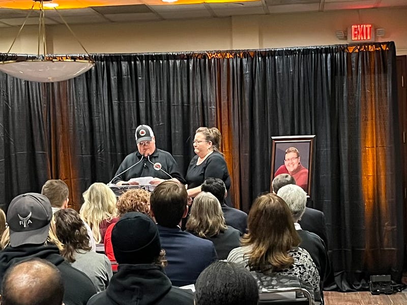 Oakes' family addresses the crowd