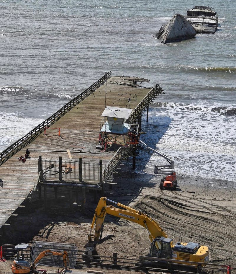It will take six weeks for crews to demo the pier, which stretches out into the water off the coast of Aptos.