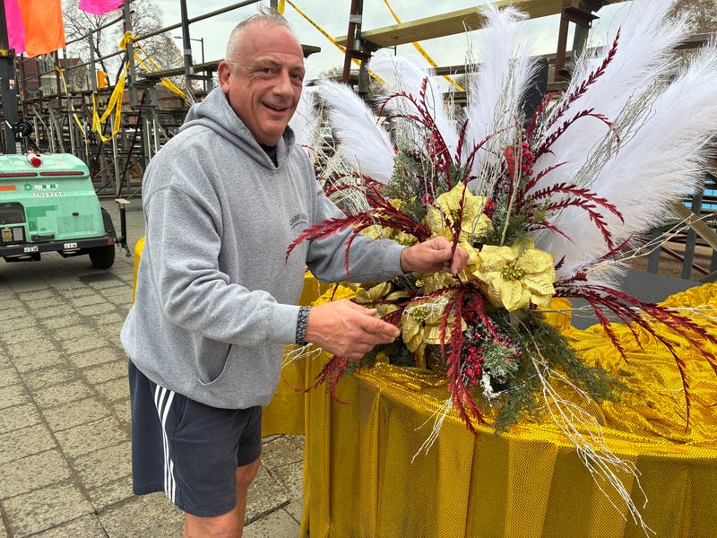 Todd Marcocci prepares decorations