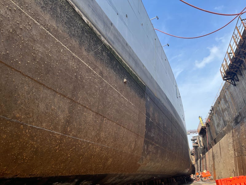 The battleship is more than 10 years overdue for dry-dock maintenance, but Navy Yard crews have been pleasantly surprised by how well it has held up: no holes, and only some minor rust issues.