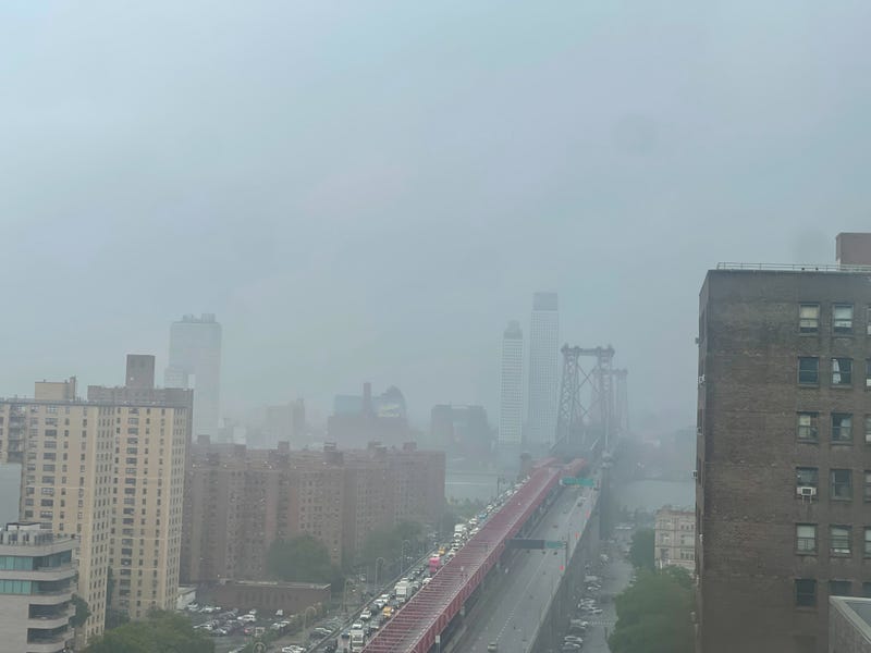 Heavy rain rolled through NYC on Thursday evening