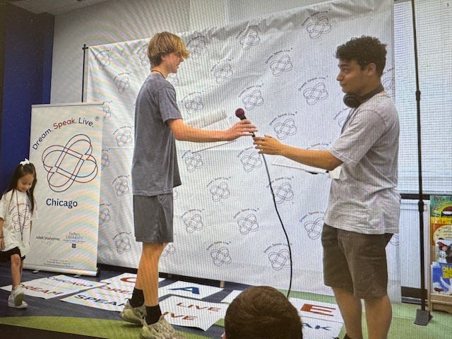 Speaking exercises during Camp Dream. Speak. Live