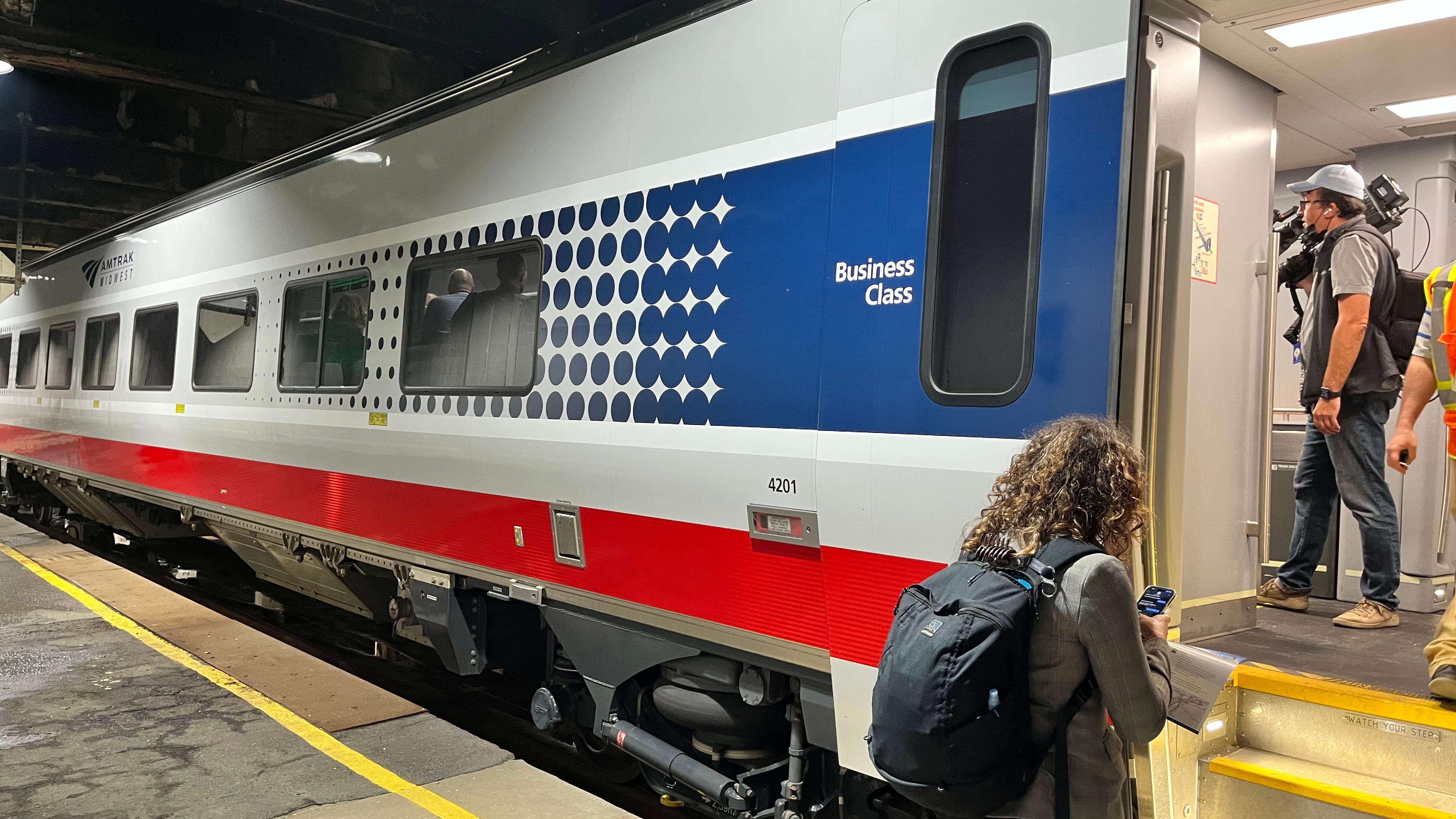 Railroad, government officials celebrate Amtrak's new high-speed service from Chicago to St. Louis
