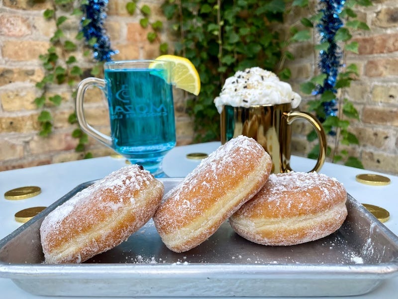 For dessert, guests can indulge in decadent Boozy Jelly Donuts made with housemade vodka-infused jelly. 