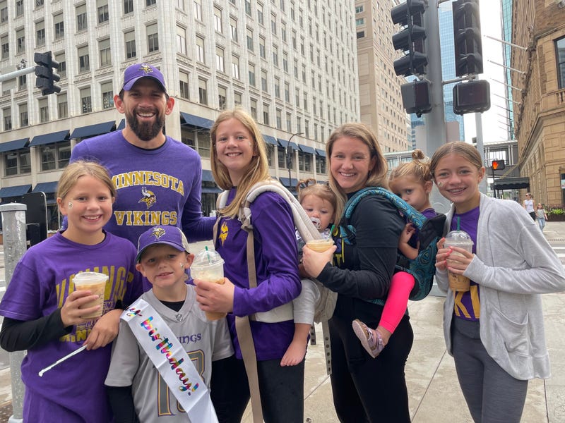 The Keller family on Sunday at US Bank Stadium.