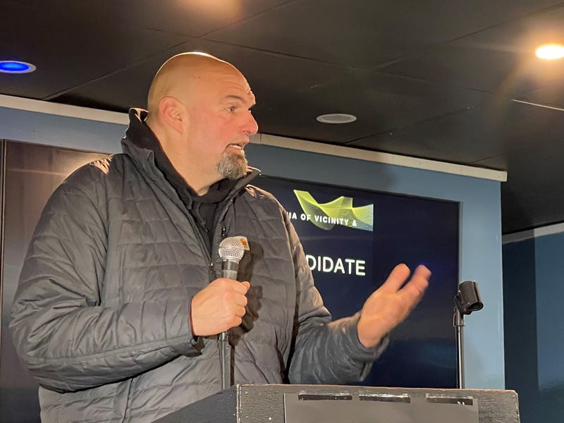Pennsylvania Democratic U.S. Senate candidate John Fetterman at a Black Clergy of Philadelphia & Vicinity event in West Philadelphia on Friday.