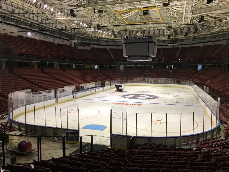 Zamboni prepares the ice at the Bon Secours Wellness Arena