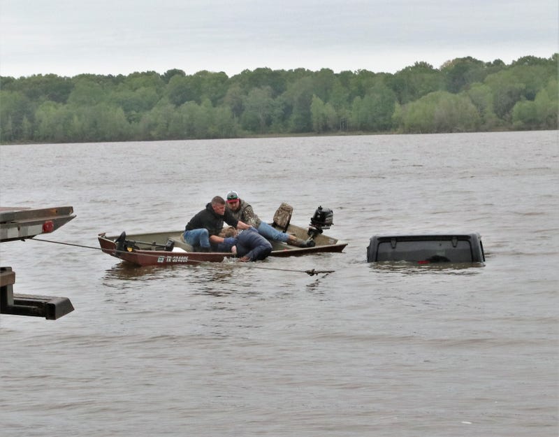 woman being rescued