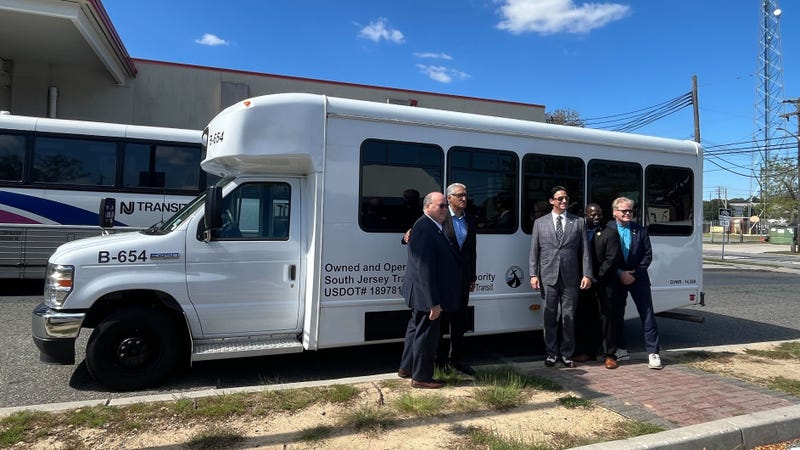 New Jersey Transportation Commissioner Fran O'Connor, New Jersey Transit CEO Kris Kolluri, state Sen. Michael Testa and Assemblymen Antwan McClellan and Erik Simonson were on hand at Vineland Transportation Center on Wednesday, Oct. 1 for the launch of a new shuttle service between Vineland and Atlantic City.