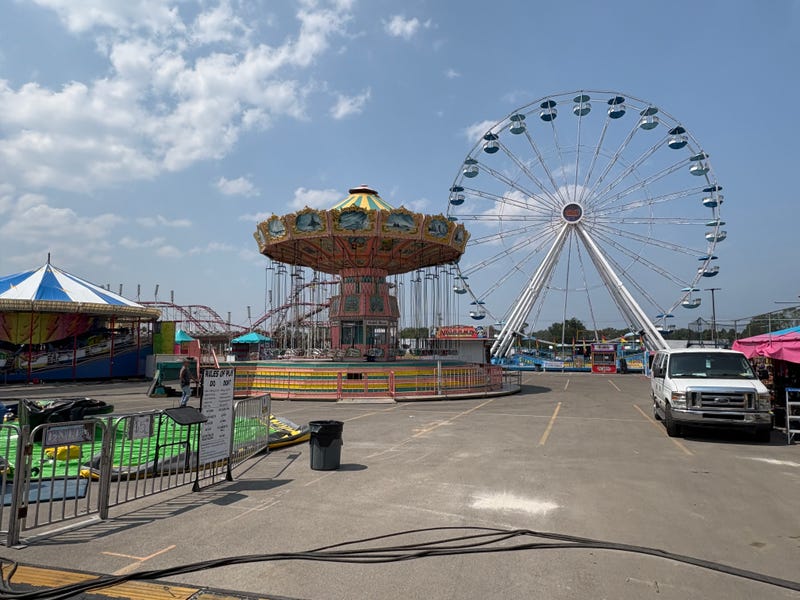Rides from the Erie County Fair getting set up for the next 12 days