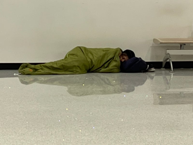 Man sleeping at LAX