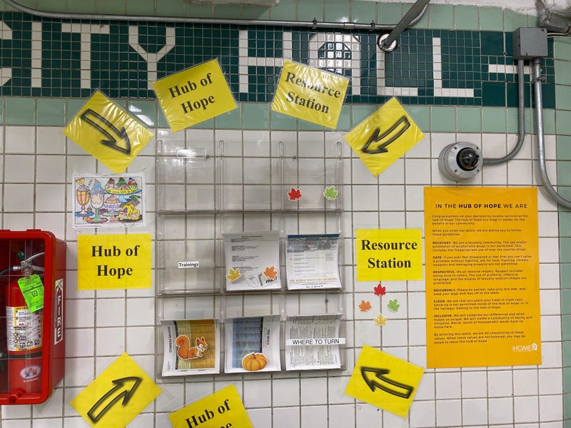 At Hub of Hope, operated daily by Project HOME, people experiencing homelessness can find recovery services, medical care and case management to start the process of finding a permanent home.