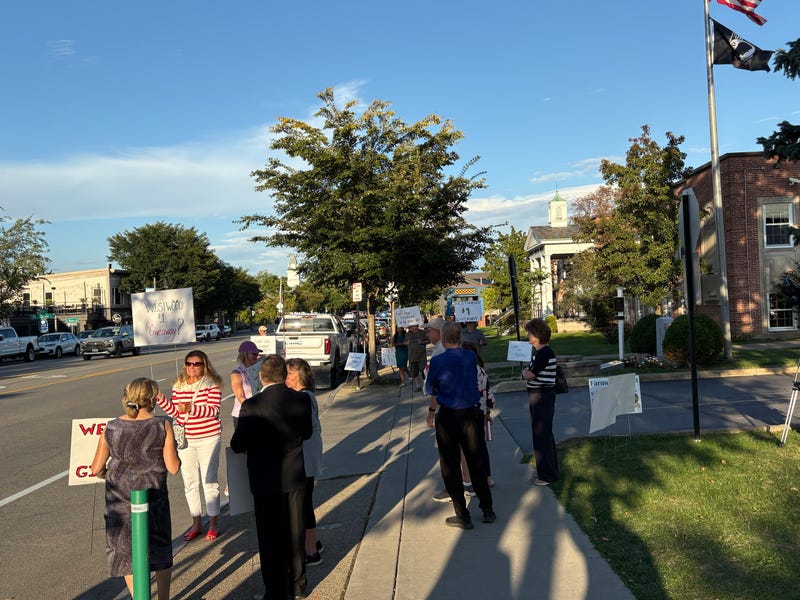 Amherst residents protesting the sale of the former Westwood County Club