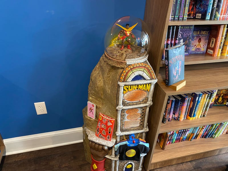 The Sun-Man figure will be on display at least through March.