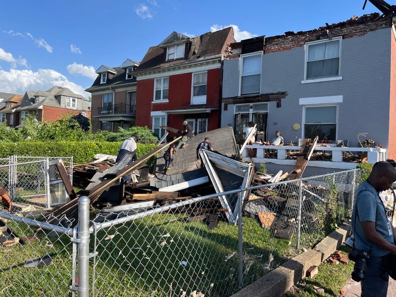 Homes damaged by the May 16, 2025 St. Louis tornado
