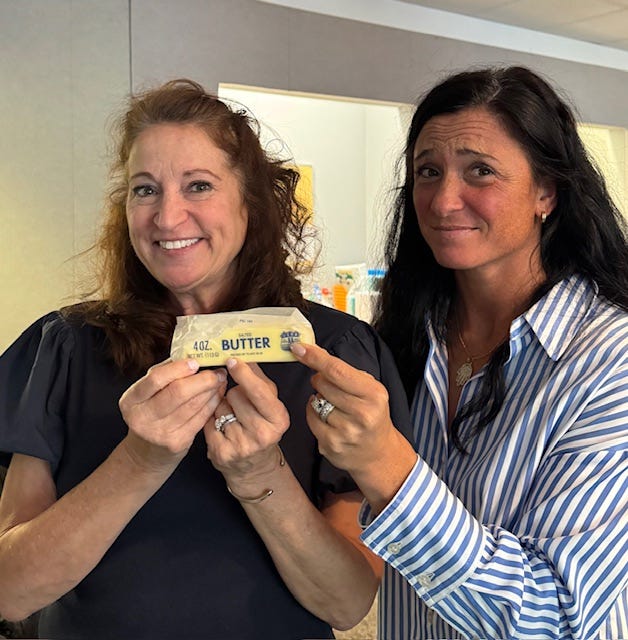 Sue and Kendra with the butter