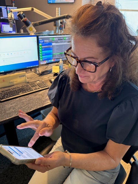 Sue Texting With One Finger