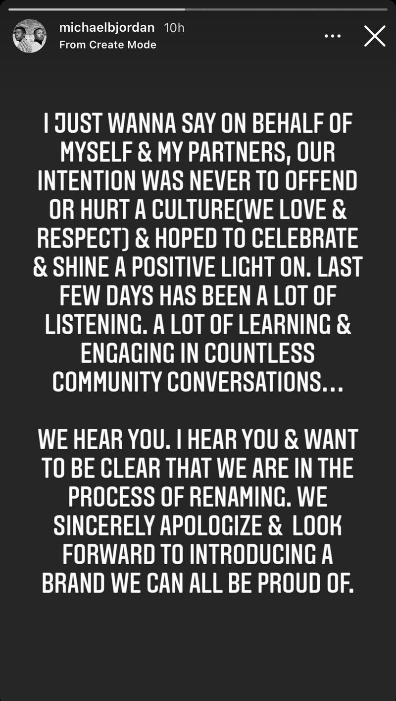 Michael B. Jordan's IG story