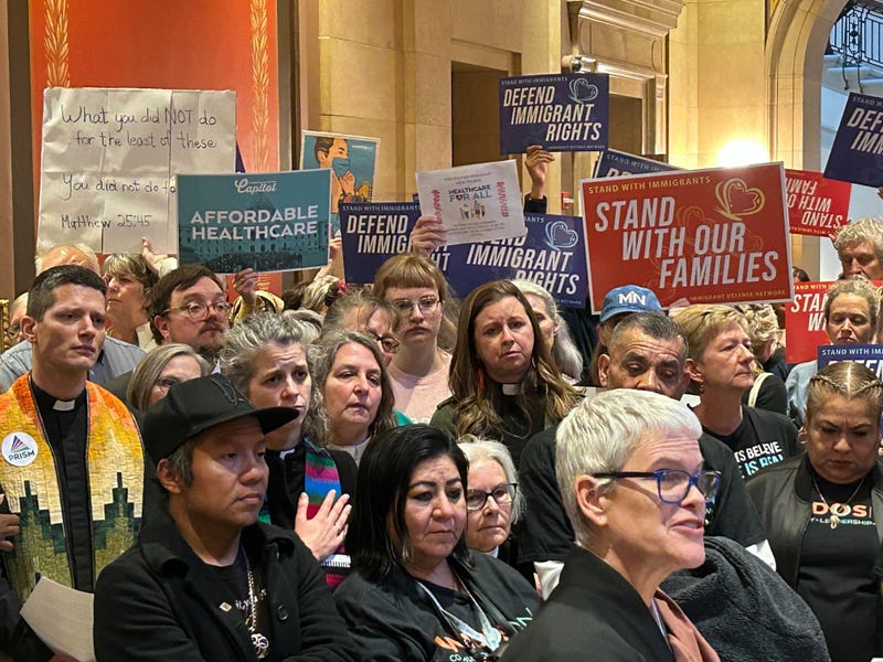 Supporters of continuing healthcare coverage for undocumented people in Minnesota gathered Tuesday voicing their displeasure with a new compromise by the legislature that removes that coverage.