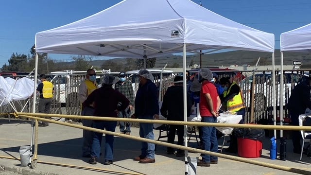 Farmworkers in Santa Clara County line up for COVID-19 vaccine