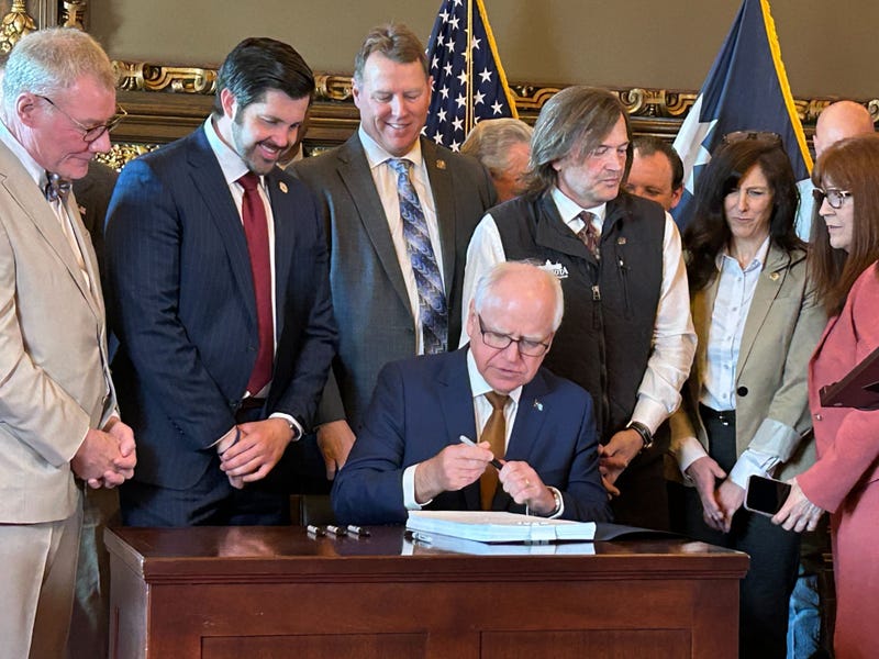 Minnesota Governor Tim Walz signed a groundbreaking pension bill Friday amidst some legislative uncertainty.