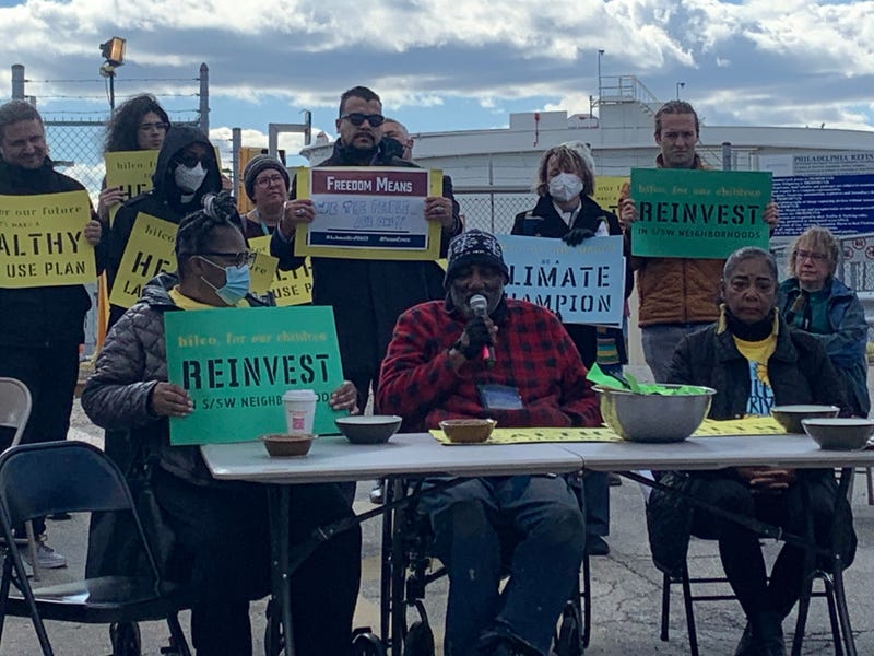 Residents demand the developer of the former PES refinery site reinvest in the surrounding community and include them in the planning of the project.