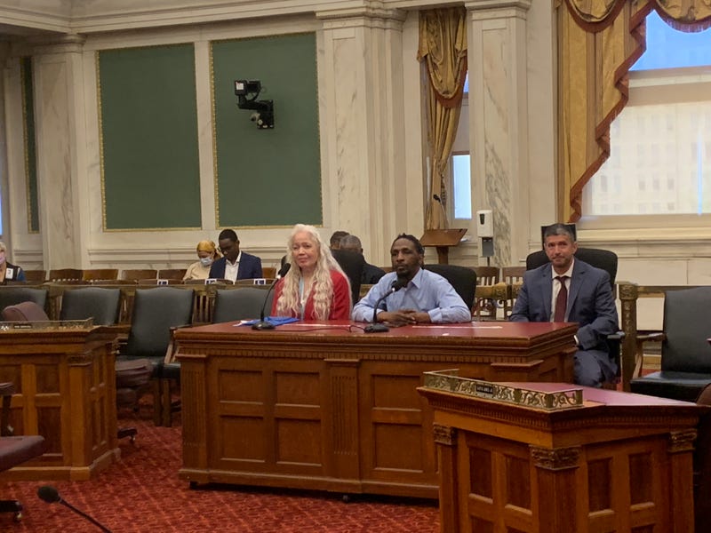 From left: CPOC Commissioners Rosaura Torres Thomas and Hassan Bennett, and outgoing interim Executive Director Anthony Erace.