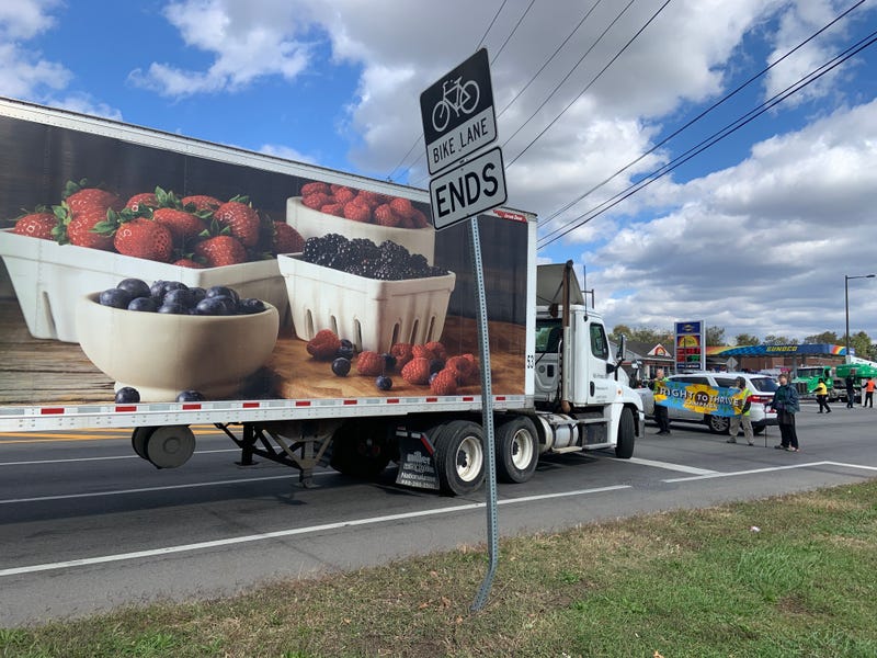 Demonstrators blocked traffic at the intersection of 28th Street and Passyunk Avenue, demanding the developer of the former PES refinery site reinvest in the surrounding community and include residents in the planning of the project.