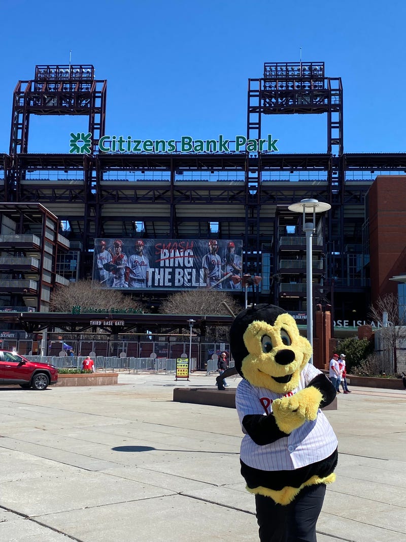 Buzzbee at Phillies Opening Day