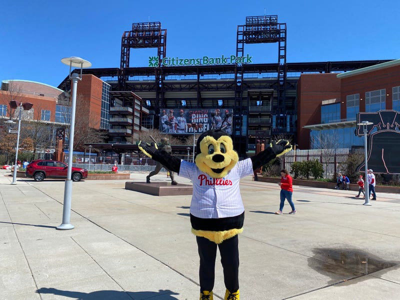 Buzzbee at Phillies Opening Day