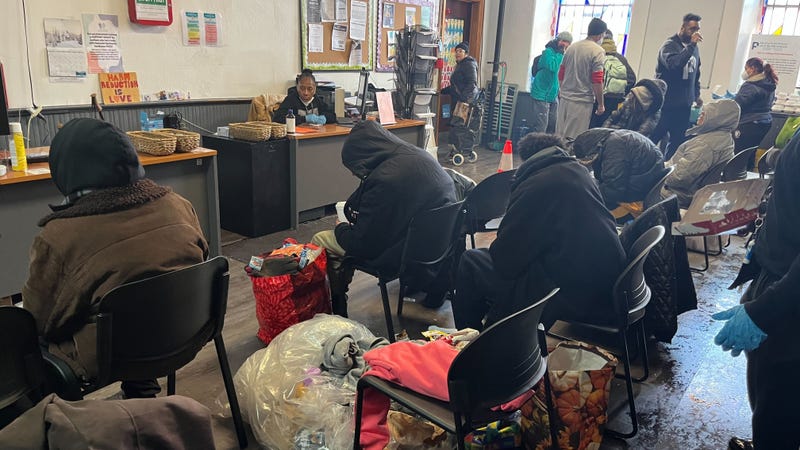 People sitting inside Prevention Point in Kensington