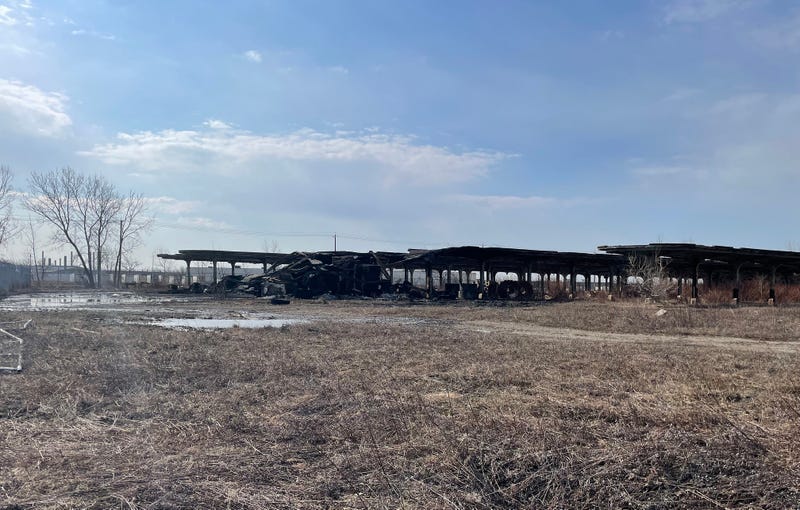 Fire on the grounds of Buffalo Central Terminal