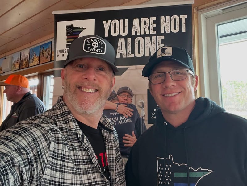 Russ Hanes (right), founder and executive director of the Invisible Wounds Project, a non-profit based in Forest Lake that works to positively impact the mental health and wellness of those who served or serve in the military, police, fire, EMS, frontline medical staff, corrections, dispatch, and their families.