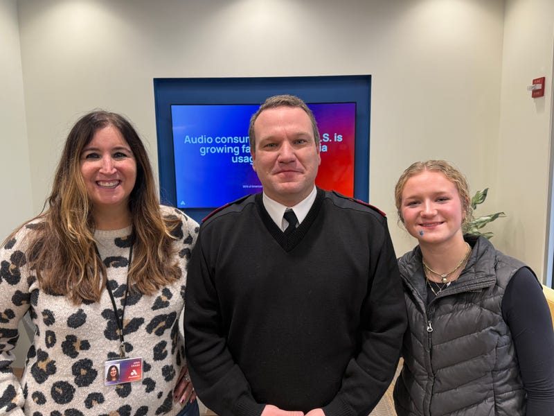Gina Crash with Captain Jeremy Mockabee from the Salvation Army of Central Maryland & his daughter Morgan