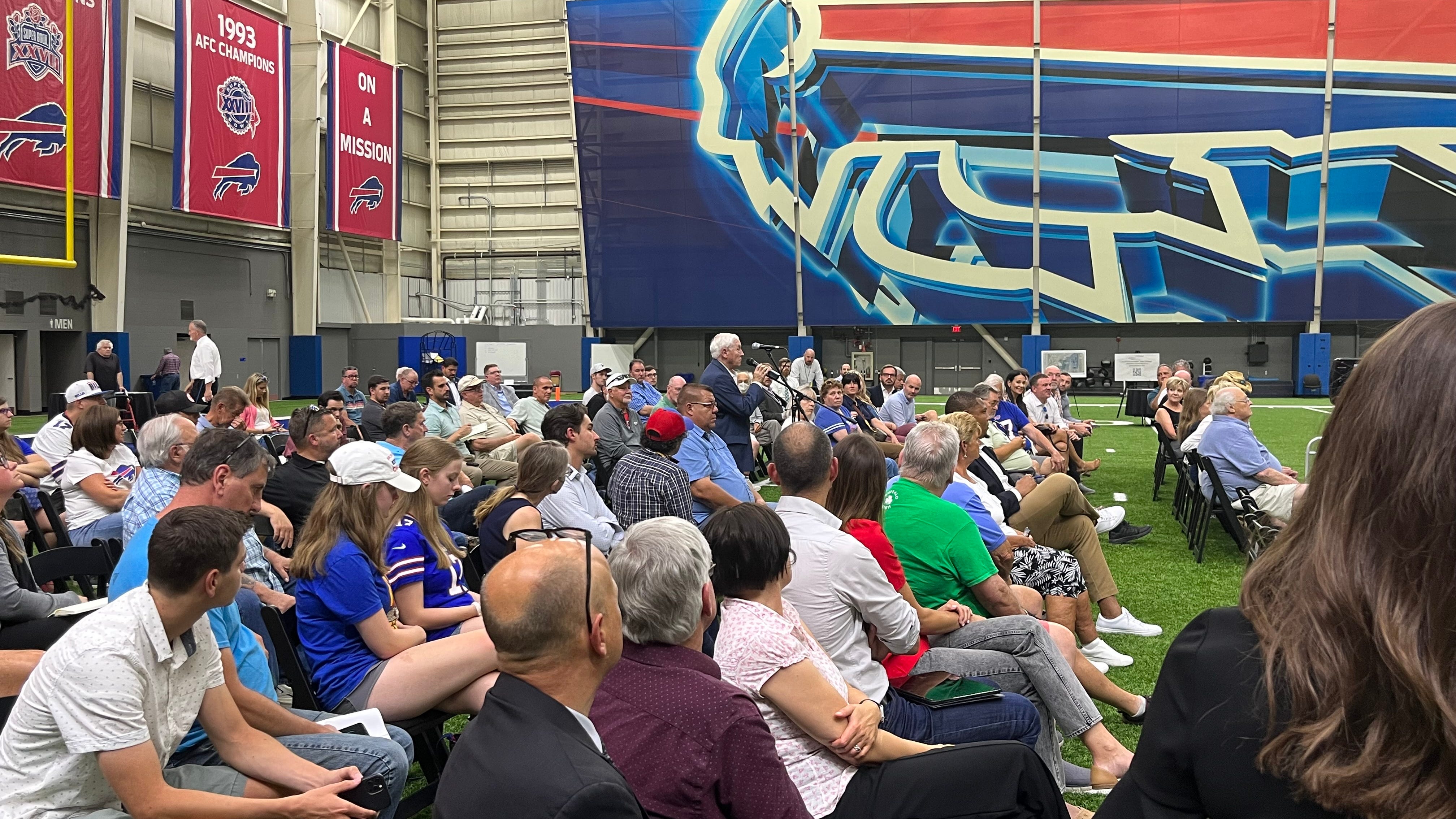 Residents voice concerns during new Bills stadium site plan public meeting