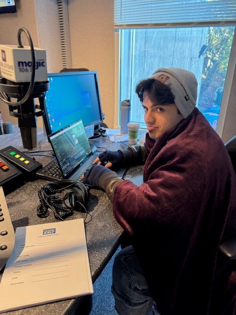 Intern Stefano freezing
