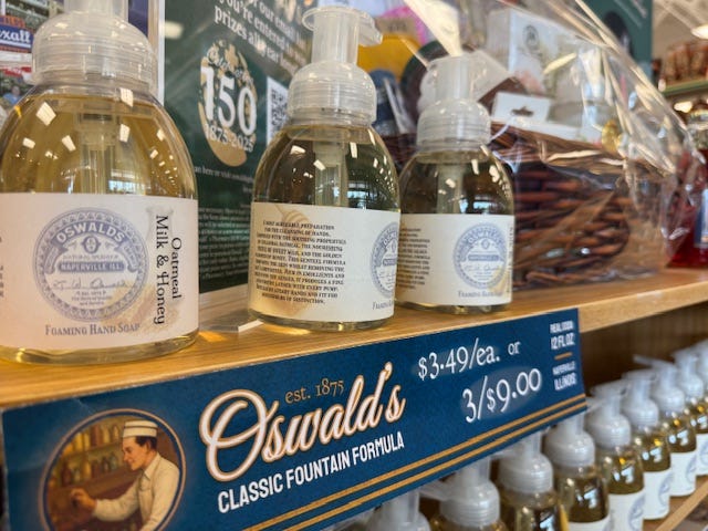 To kick off its 150th anniversary, Oswald's is selling vintage products