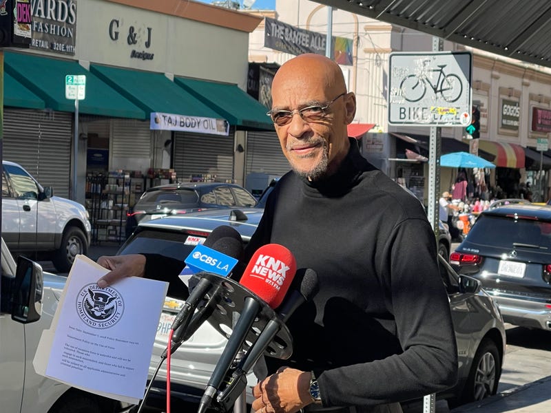 Earl Ofari Hutchinson, president of the Los Angeles Urban Policy Roundtable, called on ICE agents to make a “no shoot” pledge.