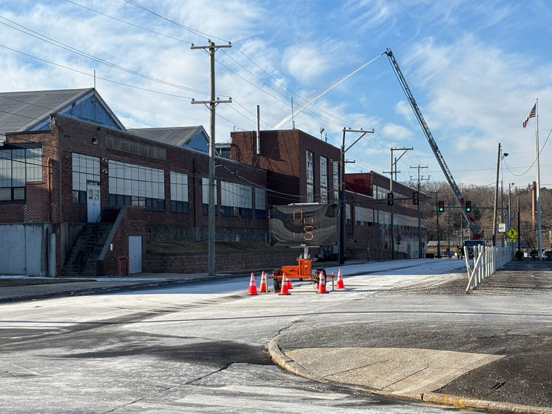 Firefighters controlled the scene at SPS Technologies but it remains active as they continue putting out hotspots, Feb. 20, 2025.