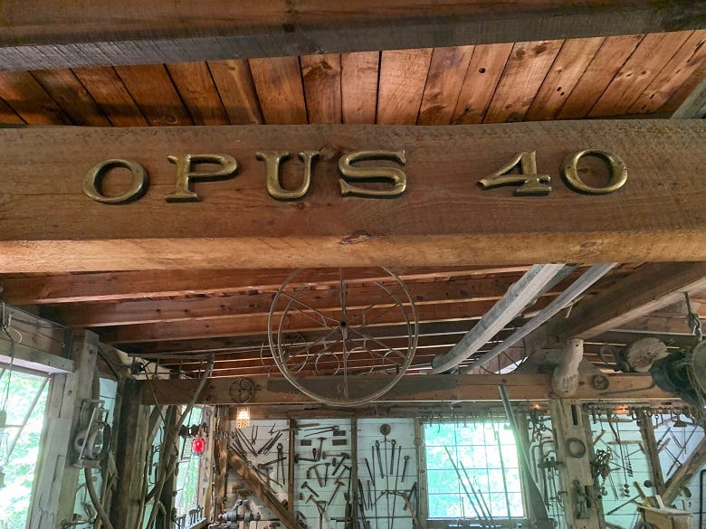 Inside the artist's studio