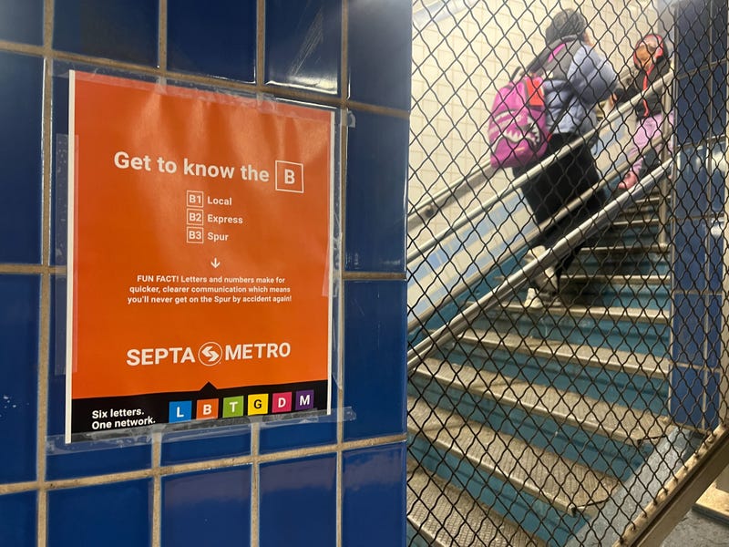 Wayfinding informational sheet inside Wayoming Station.