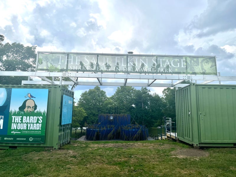 The entrance to the Saul Elkin Stage, renamed recently to the name of the retiring founder of the festival.