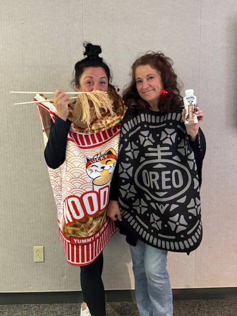 Kendra and Sue ready for Halloween